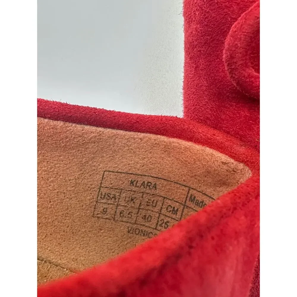 Vionic Klara Women's Size 9 M Casual Red Suede Flats Shoes With Bow - Picture 8 of 9